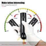 Wireless Tattoo Kit Rotary Tattoo Machine Pen Style with 2200mAh 2pcs Tattoo Power Supply 20pcs Tattoo Cartridges Needles for Beginners Tattoo Artists