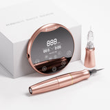 BIOMASER Newest P90 Permanent Makeup Tattoo Machine 2 Head Rose Gold Microblading Pen Equipment 3D Microblading Tattoo Gun Set