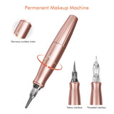 BIOMASER Newest P90 Permanent Makeup Tattoo Machine 2 Head Rose Gold Microblading Pen Equipment 3D Microblading Tattoo Gun Set