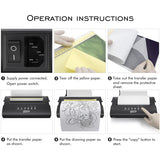 TATELF Tattoo Stencil Printer Portable Mini Tattoo Transfer Machine Thermal Tattoo Printer Copier with 20pcs Transfer Paper for tattooing