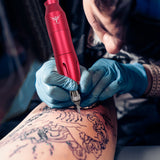 Tattoo Kit-TATELF Tattoo Gun Kit Professional Complete Tattoo Starter Kit Rotary Tattoo Machine Pen Set Power Supply Foot Pedal 40pcs Cartridge Needles For Beginners & Artists(Red)