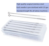 100 PCS Disposable Sterile Tattoo Needles 1RL 3RL 5RL 7RL 9RL for Stick and Pokes Tattoo Kit